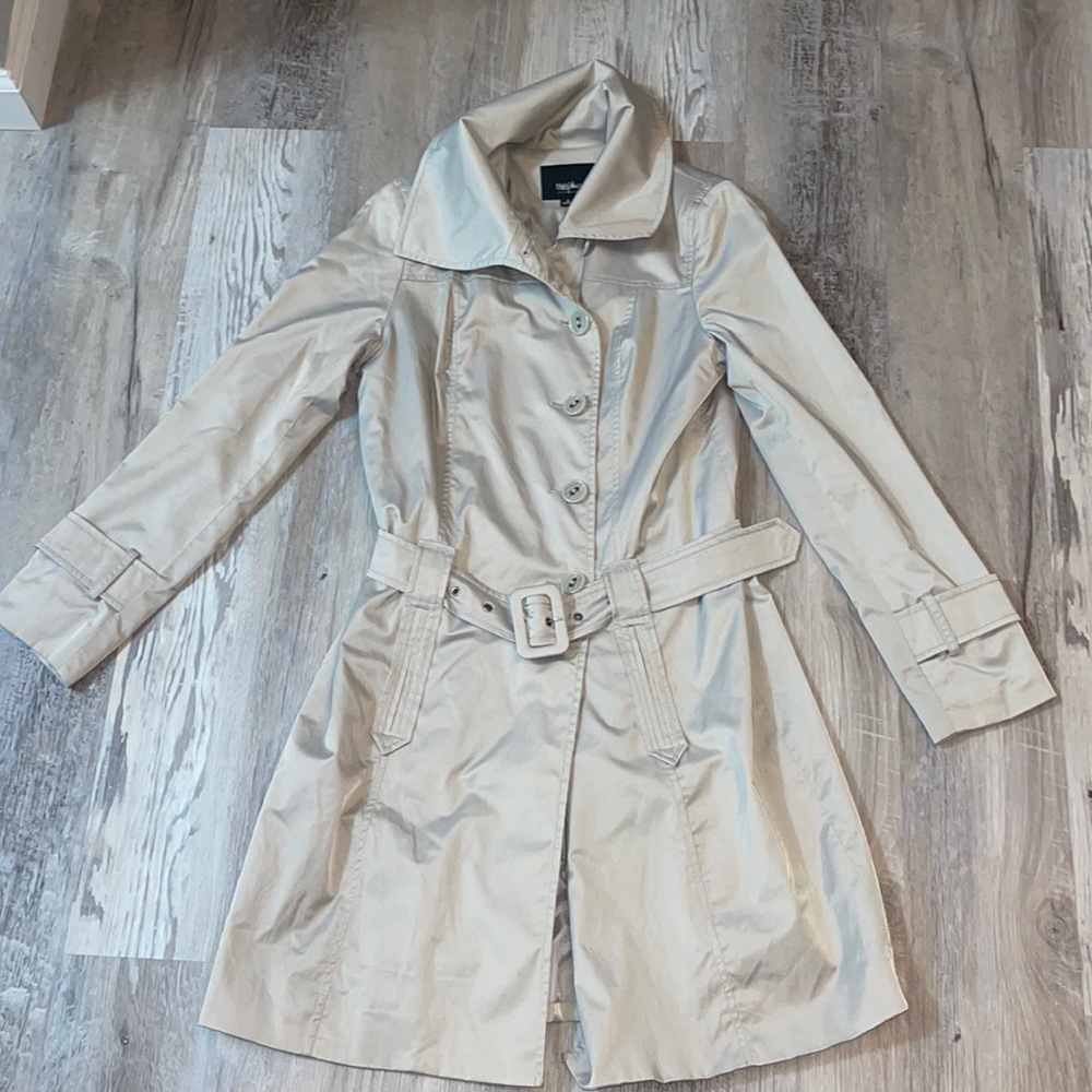 Mission white trench coat size small